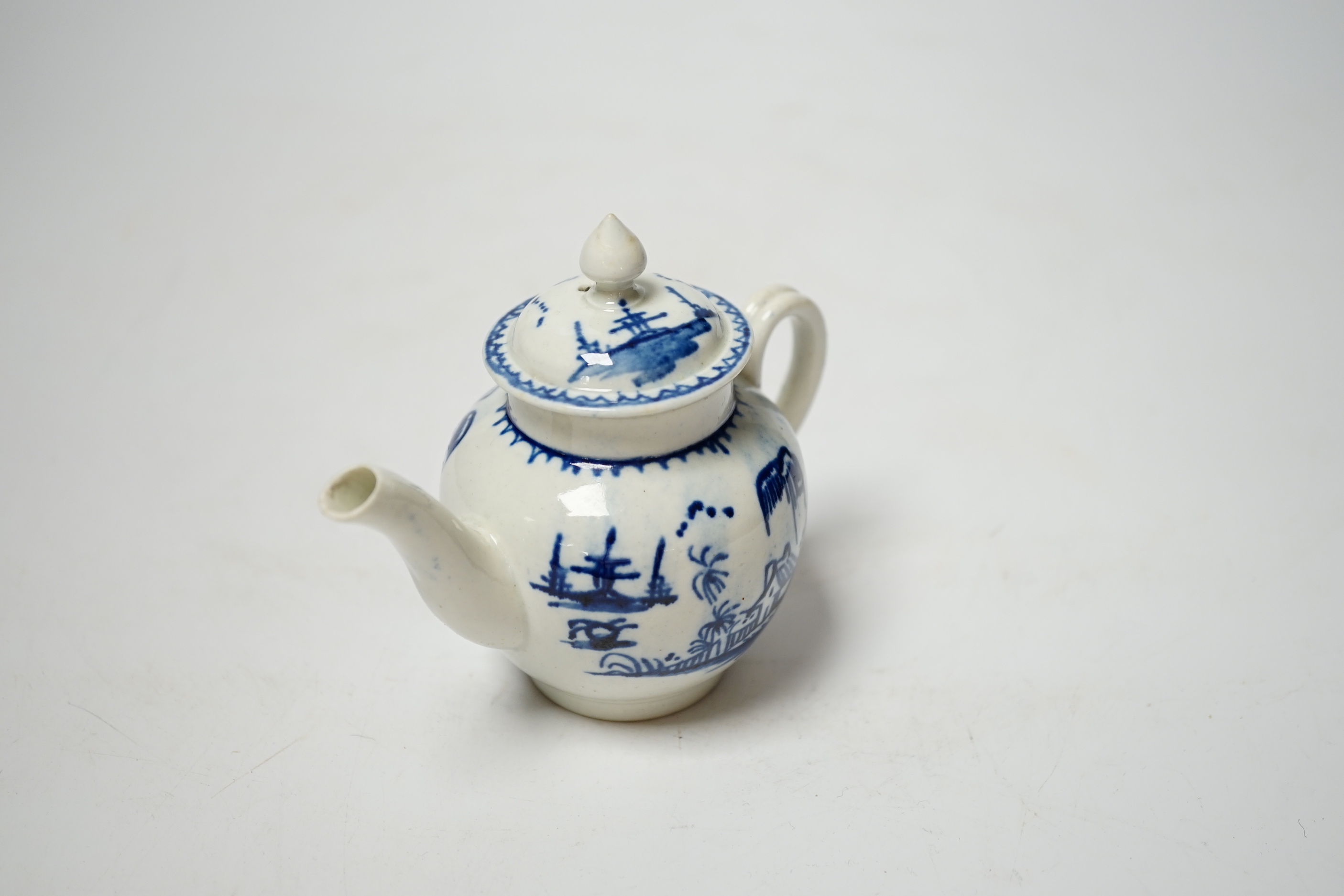 An 18th century John Pennington, Liverpool toy teapot, 10cm